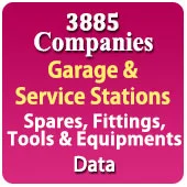 3885 Companies - Garage & Service Stations Spares, Fittings, Tools & Equipments (Washing System, Diagnostic Tools, Tyre Pressure Monitoring, Tyre Changer, Jacks, Wheel Aligner, Wheel Balancer, Car Polisher, Cleaning Kit, Dent Polish, Engine Decarbonizing, Garage Tools, Wheel Spanner, Scanner, Tool Kits Testing Machine Etc. Data - In Excel Format